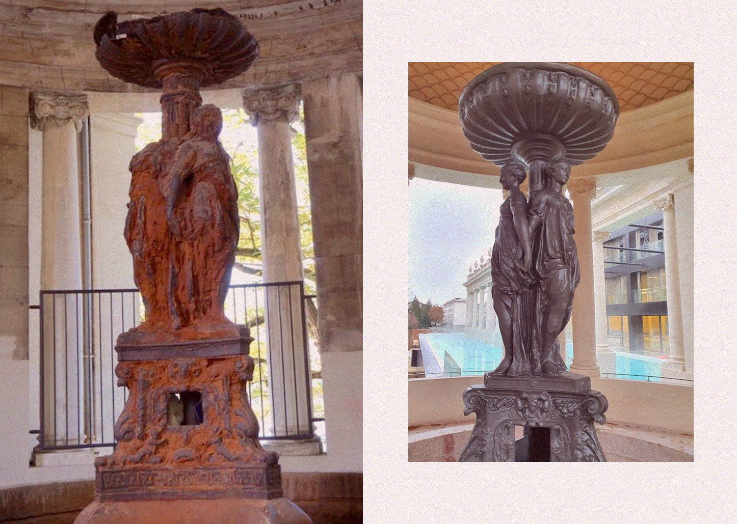 La fontaine, installée au centre du pavillon Nancy Thermal